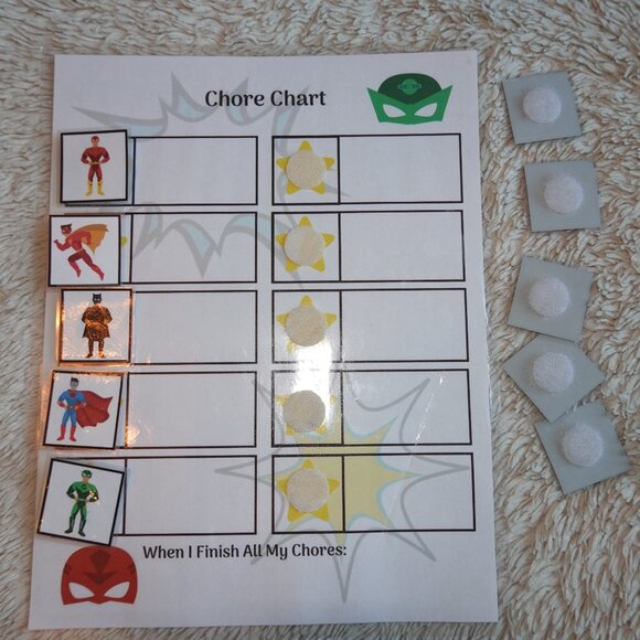 Super Hero Chore Chart, Token Board System, Reward Chart for Toddlers - Picture 4 of 6